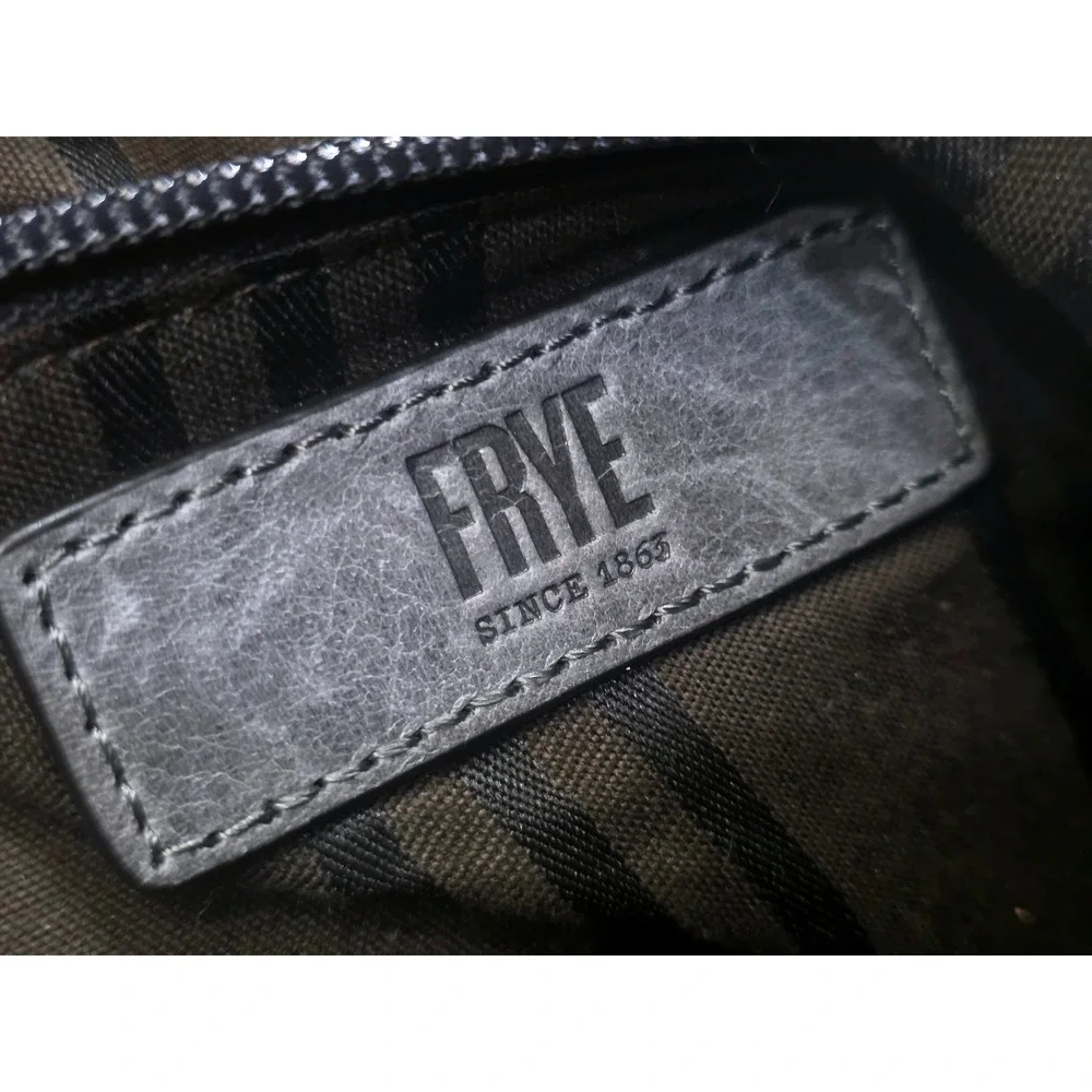 Frye Melissa Crossbody Bag Slate Grey Distressed Leather Adjustable Strap